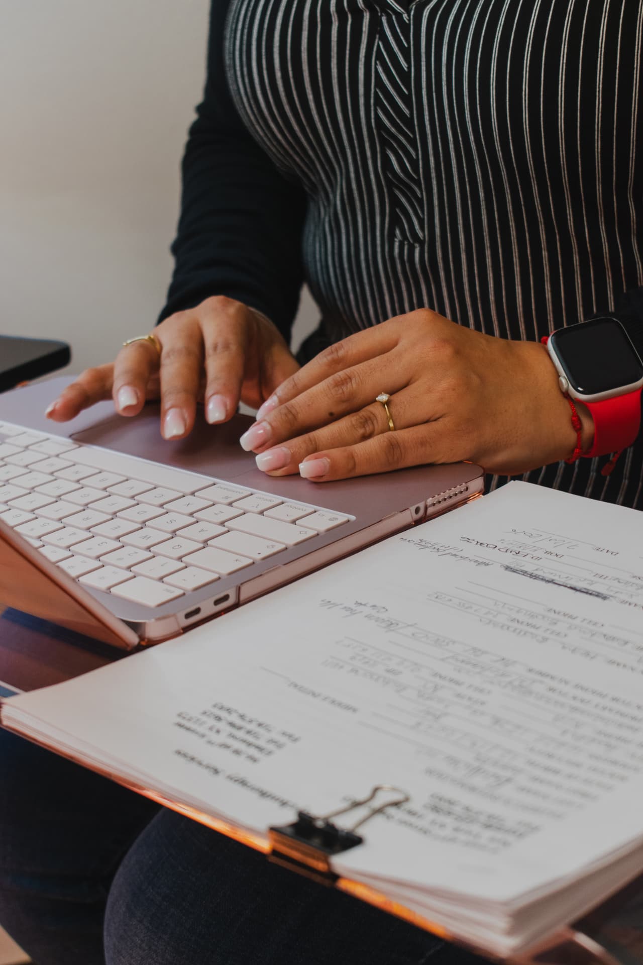 Clinician completing intake paperwork at YES Psychotherapy Services