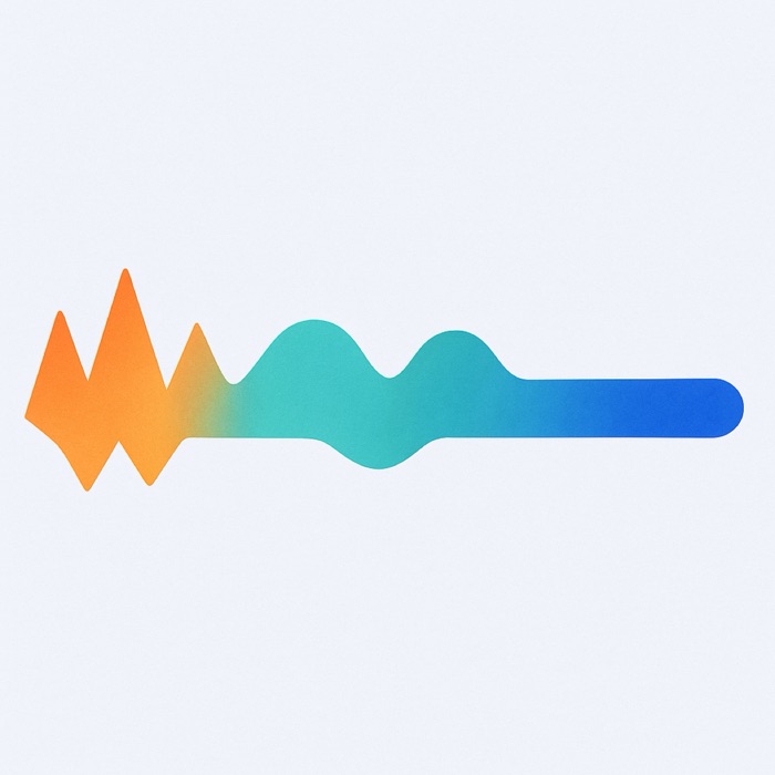 Abstract illustration of a band that begins as a sharp zigzag and smooths into a gentle wave and then a calm straight line.