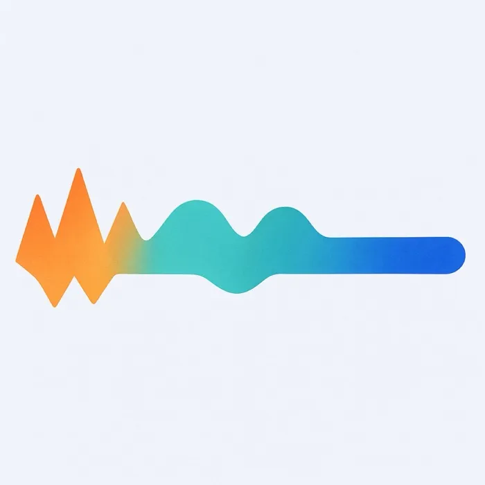 Ilustración abstracta de una banda que empieza como un zigzag agudo y se suaviza hasta volverse una onda y luego una línea recta.