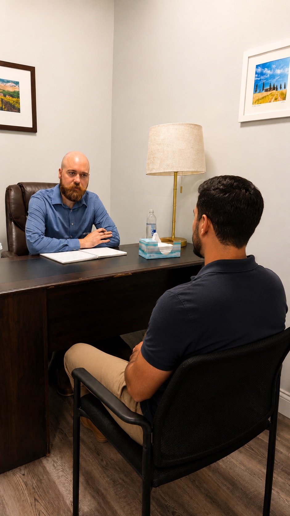 Therapist and client during an individual session at the Queens office